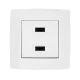 Gniazdo CITY 2xUSB, biały metal
