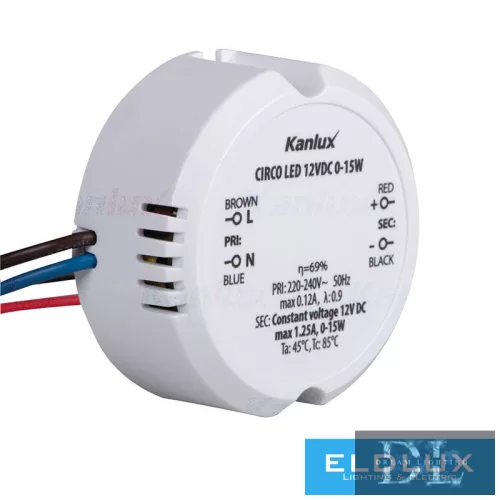 KANLUX CIRCO LED 12 V DC 0–15 W.