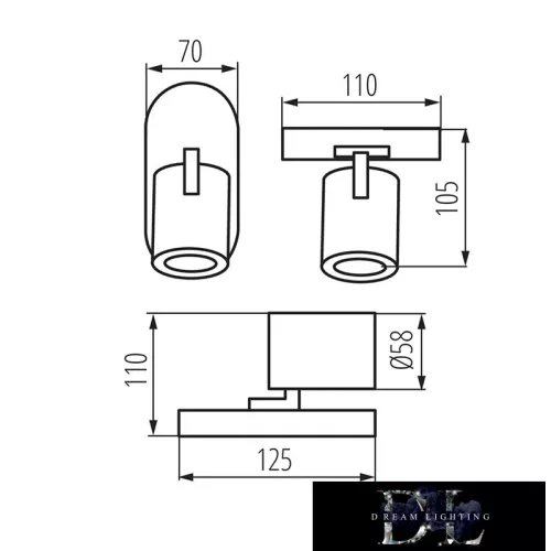 Lampa KANLUX LAURIN EL-1O B GU10