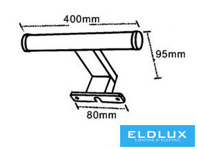 UNIVERSO Lampa do montażu na meblach 6 W 670 lm 4000 K IP44 400 x 95 x 40 mm chromowana