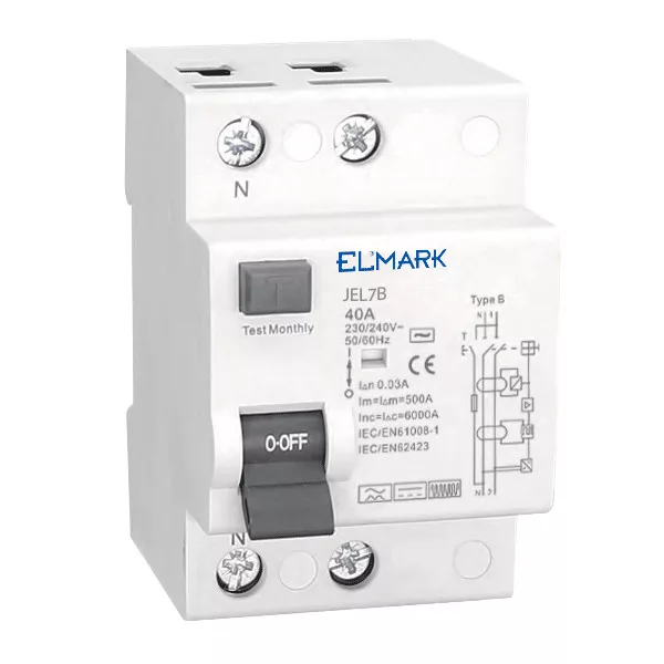 ELEKTROMAG. RCCB JEL1B 10 kA 2P TYP B 16 A/30 mA