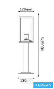 UNIVERSO Lampa stojąca zewnętrzna E27 maks. 60 W D130x480 mm IP44 czarna 5 lat