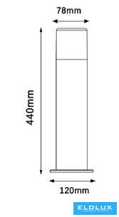 UNIVERSO Lampa stojąca zewnętrzna E27 maks. 60 W D120x440 mm IP54 szara 5 lat
