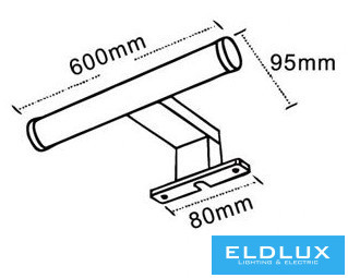 UNIVERSO Lampa do montażu na meblach 9 W 1000 lm 4000 K IP44 600 x 95 x 40 mm chromowana