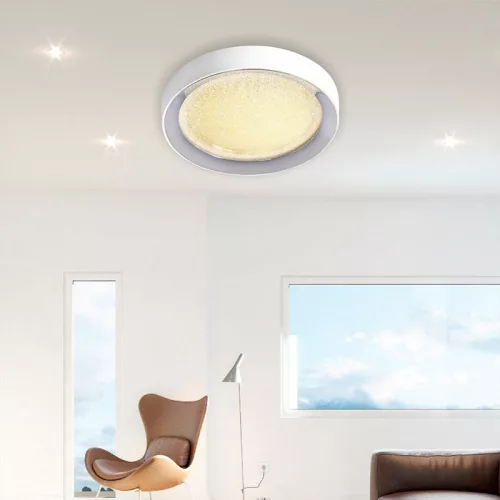 ELDLUX MILKY lampa sufitowa 32W+15W WW+NW biała/chromowana
