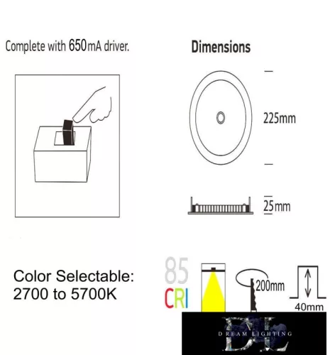Wpuszczana lampa sufitowa z chipem OSRAM i czujnikiem ruchu 20 W  4000 K biała