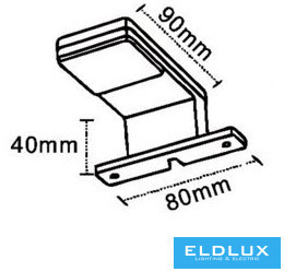 UNIVERSO Lampa montowana na meblach 3,5 W 220 lm 4000 K IP44 90 x 80 x 40 mm czarna
