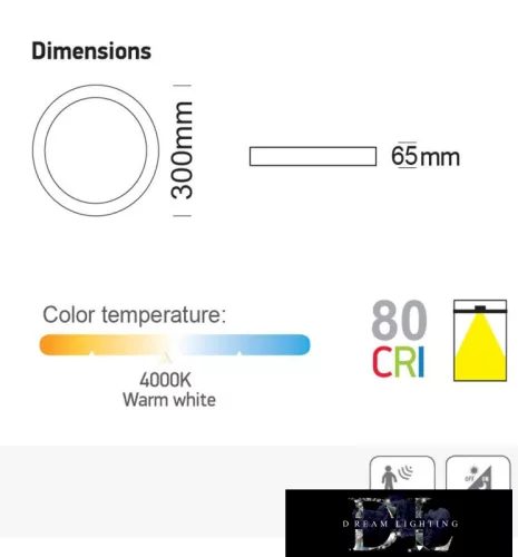 Chip OSRAM Lampa sufitowa z czujnikiem ruchu PIR 20 W 4000 K biała