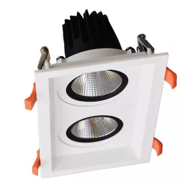 PODWÓJNY RUCHOMY REFLEKTOR LED 2X15W 230V 3000K BIAŁY