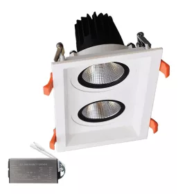   PODWÓJNE OŚWIETLENIE LED 2X15W 230V 3000K WH+ZESTAW AWARYJNY