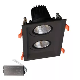 PODWÓJNY REFLEKTOR LED 2X15W 230V 4000K BL+ZESTAW AWARYJNY