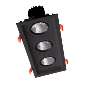 POTRÓJNY RUCHOMY REFLEKTOR LED 3X15W 230V 4000K CZARNY