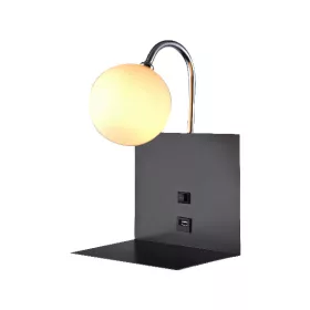 LAMPKA ŚCIENNA BETTY 1XG9 Z USB CZARNA