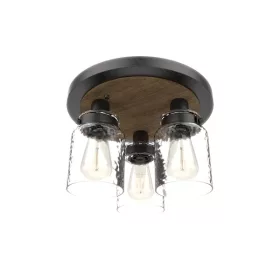Klosz lampy BIANCA 3XE27 CZARNY/DREWNO