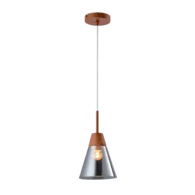 WIESZAK BRADLEY 1XE27 SZARY/DREWNO