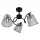 ŻYRANDOL JASMINE 3XE14 CZARNY/SZARY