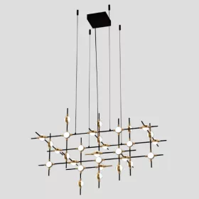 MODULARNA LAMPKA PENDANT LED 72W 3000K, CZARNA+ZŁOTA