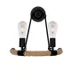 Lampa ścienna ROPE 2XE27 CZARNA