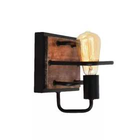Lampa ścienna SILVIA 1XE27 CZARNA/DREWNO