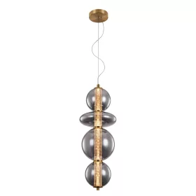   SPLENDOR LAMPY WISZĄCE LED 18W 3000K, MOSIĄDZ + SZARY DYMNY