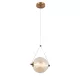 SPLENDOR Lampa wisząca LED 6W 3000K, mosiądz + szkło w kolorze koniaku