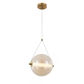 SPLENDOR LED PENDANT 9W 3000K, MOSIĄDZ + SZKŁO KOGNACKIE