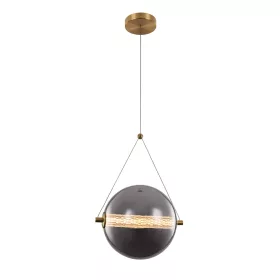   SPLENDOR Lampa wisząca LED 9W 3000K, ŻÓŁTY MOSIĄDZ + DYMNY SZARY