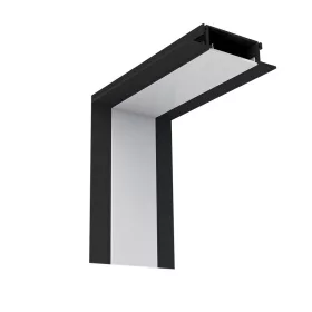   ELEMENT NAROŻNY WEWNĘTRZNY DO PROFILU S48 LED CZARNY WPUŚCIANY 