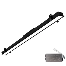   ELMARK PROFIL LED DO MONTAŻU WSPUSZCZANEGO 600 mm 24 W 4000 K CZARNY + ZESTAW AWARYJNY