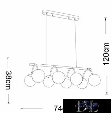 UNIVERSO Lampa wisząca 8xG9 IP20 740x1200 mm złota