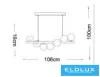 Lampa wisząca UNIVERSO 7xG9 maks. 10 W 1060x160x1000 mm IP20 Stare złoto 5 lat