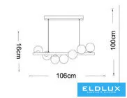 Lampa wisząca UNIVERSO 7xG9 maks. 10 W 1060x160x1000 mm IP20 Stare złoto 5 lat