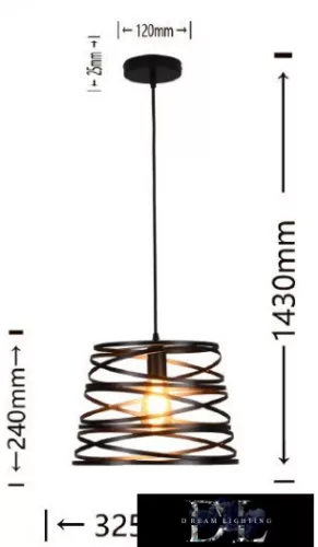 Lampa wisząca UNIVERSO 1xE27 IP20 D325x1430mm czarna