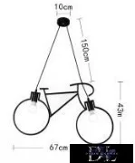 Lampa wisząca UNIVERSO 2xE27 IP20 670x1500 mm czarna