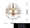 Żyrandol UNIVERSO 5 ramion 5xE14 maks. 40 W D65x58 cm złoty