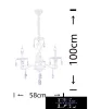 Lampa sufitowa UNIVERSO 3 ramiona 3xE14 maks. 40 W D58x100 cm biała
