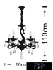 Żyrandol UNIVERSO 5 ramion 5xE14 maks. 40 W D60x110 cm czarny