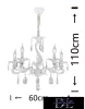 Żyrandol UNIVERSO 5 ramion 5xE14 maks. 40 W D60x110 cm biały