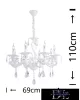 Żyrandol UNIVERSO 8 ramion 8xE14 maks. 40 W D69x110 cm biały