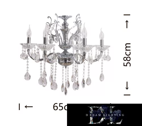 Żyrandol UNIVERSO 6 ramion 6xE14 maks. 40 W D65x58 cm chrom