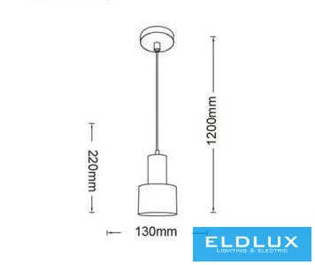UNIVERSO Függeszték 1xE27 IP20 D130x220x1200mm 5év