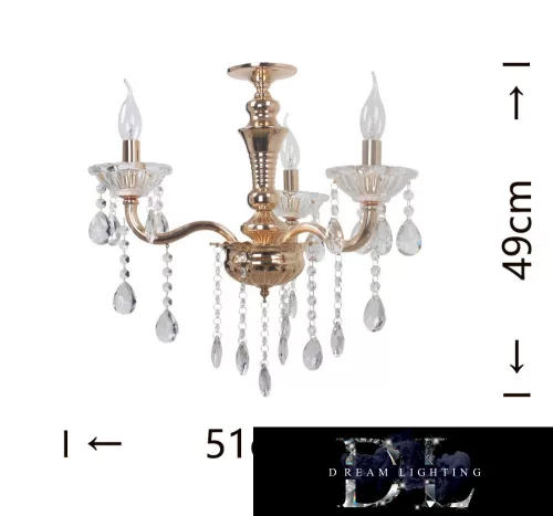 Żyrandol UNIVERSO 3 ramiona 3xE14 maks. 40 W D51x49 cm złoty