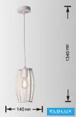 Lampa wisząca UNIVERSO 1xE27 maks. 60 W IP20 biała D140x1340 mm