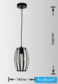 Lampa wisząca UNIVERSO 1xE27 maks. 60 W IP20 czarna D140x1340 mm