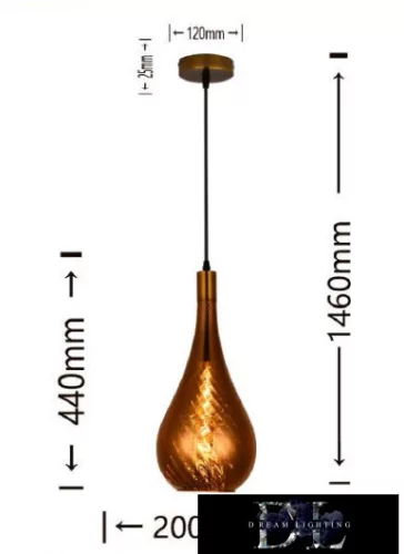Lampa wisząca UNIVERSO 1xE27 IP20 D200x1460mm bursztynowa