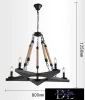 UNIVERSO Żyrandol z liny konopnej 5xE14 IP20 D800x1250mm czarny