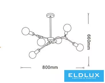 UNIVERSO Mennyezeti lámpa 6xE27 max.40w D800x660mm IP20 Óarany 5év
