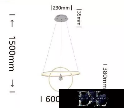 Lampa wisząca UNIVERSO 70 W 5600 lm 3000 K IP20 biała D600 x 1500 mm