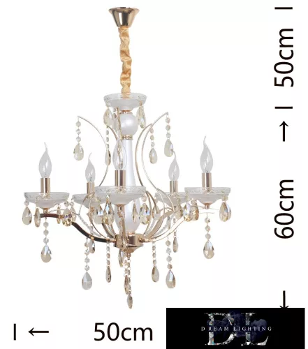 Żyrandol UNIVERSO 5 ramion 5xE14 maks. 40 W D50x110 cm złoty