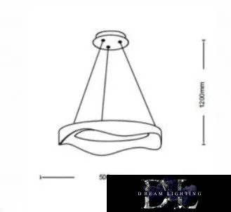 Lampa wisząca UNIVERSO 38 W 3040 lm CCT D500x1200 mm czarna
